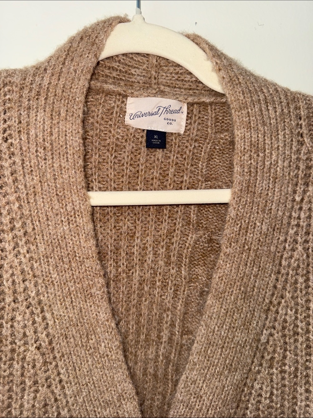 Universal Thread Taupe Cable Knit Button Front Cardigan - Picture 4 of 5